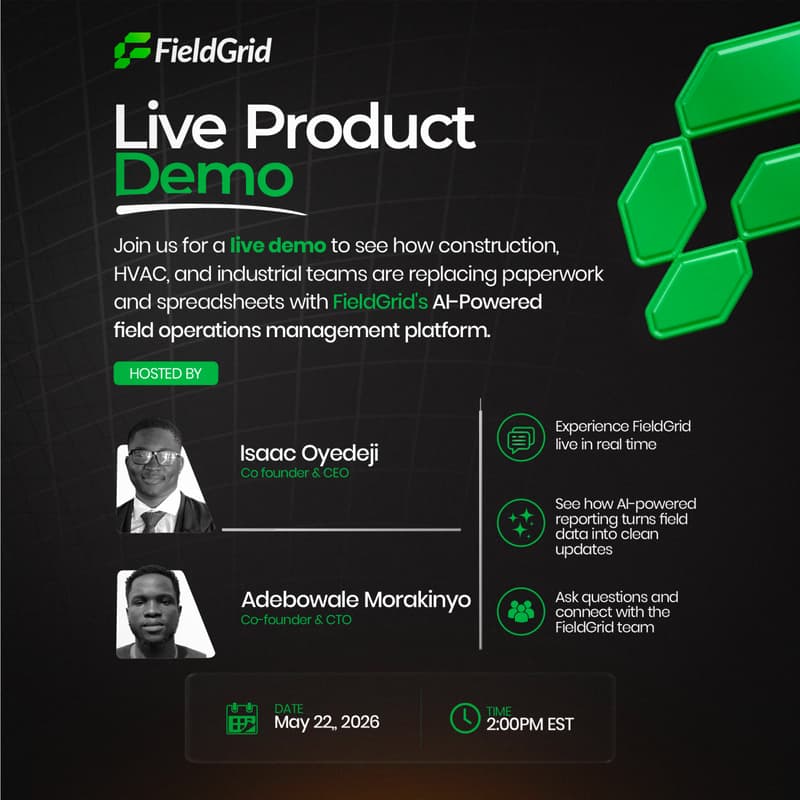 Cover Image for FieldGrid Launch · Live Demo with the Founders