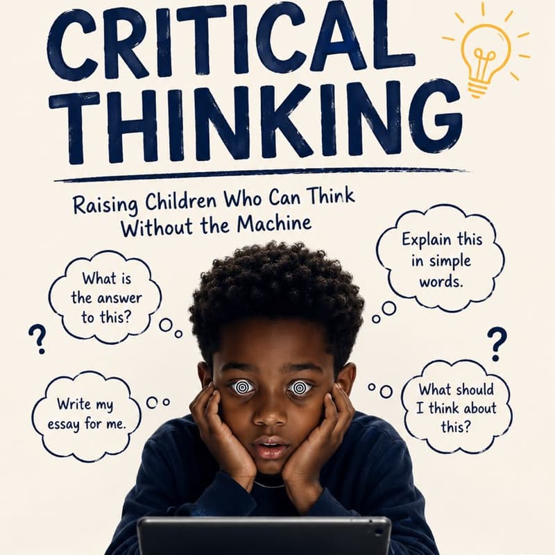 Cover Image for Reteaching Critical Thinking: Raising children who can think without the machine