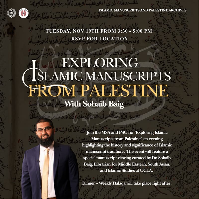 Cover Image for Islamic Manuscripts from Palestine w/ MSA & PSU