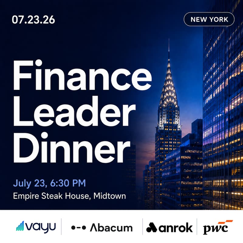 Cover Image for Finance Leader Dinner with PwC, Vayu, Abacum & Anrok