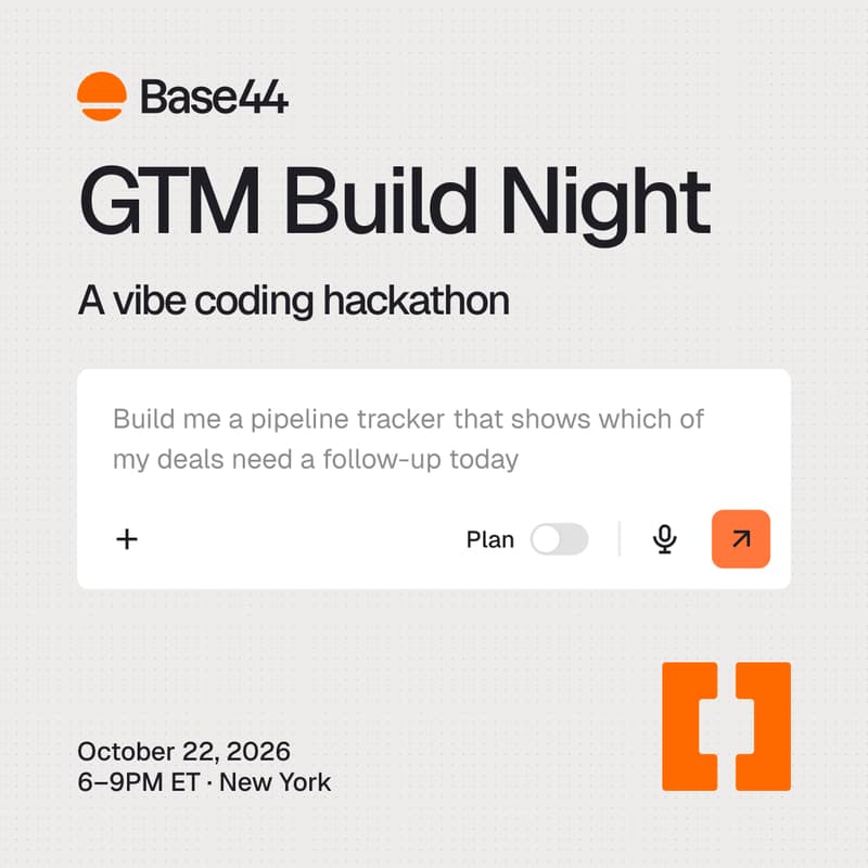 Cover Image for GTM Build Night: Base44 Hackathon NY