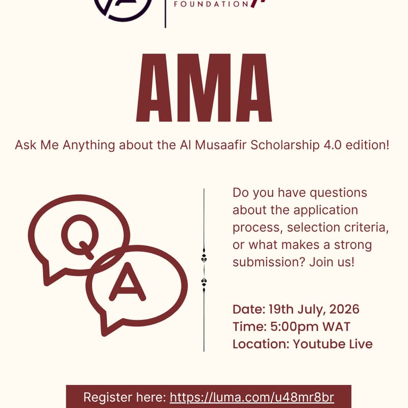 Cover Image for Al Musaafir 4.0 AMA Session – Get Your Questions Answered!