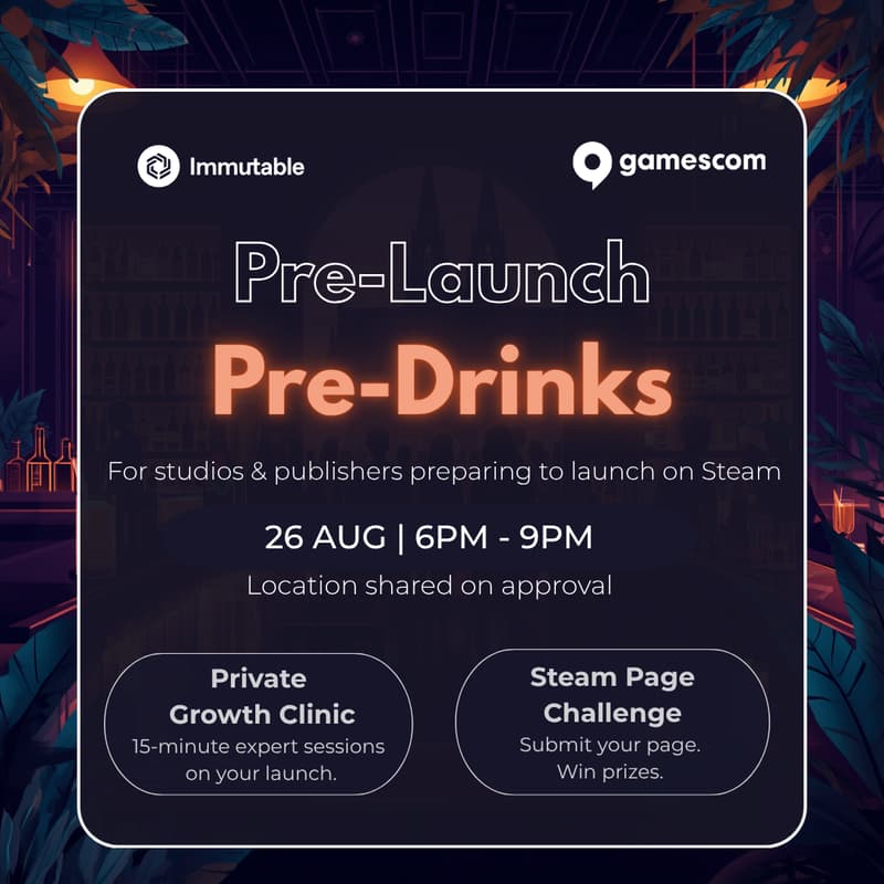 Cover Image for Pre-Launch Pre-Drinks @ Gamescom 2026