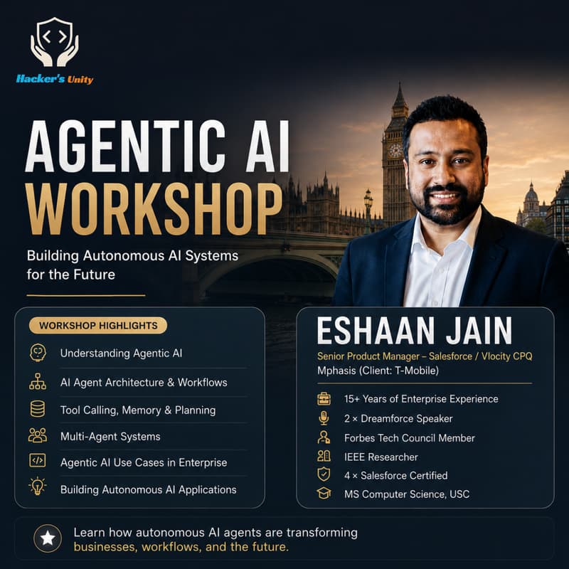 Cover Image for Agentic AI Workshop: Mastering the Fundamentals of Autonomous AI with Eshaan Jain