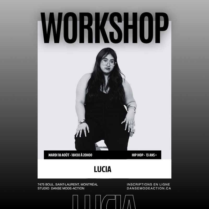 Cover Image for Lucia - Workshop Hip Hop Choreo - 13 ans +
