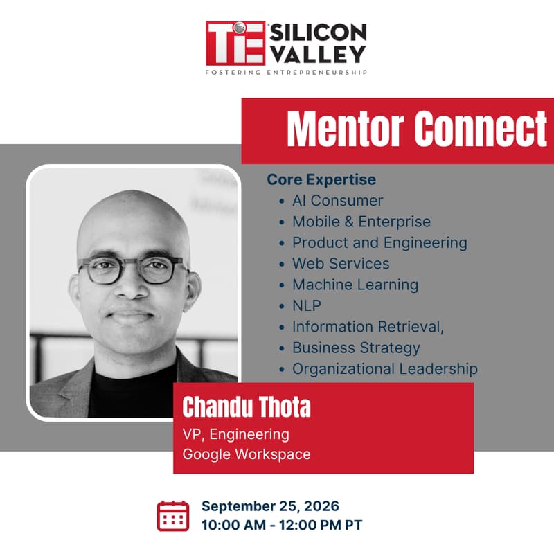 Cover Image for Mentor Connect: 1:1 Founder Sessions with Chandu Thota (In-Person)