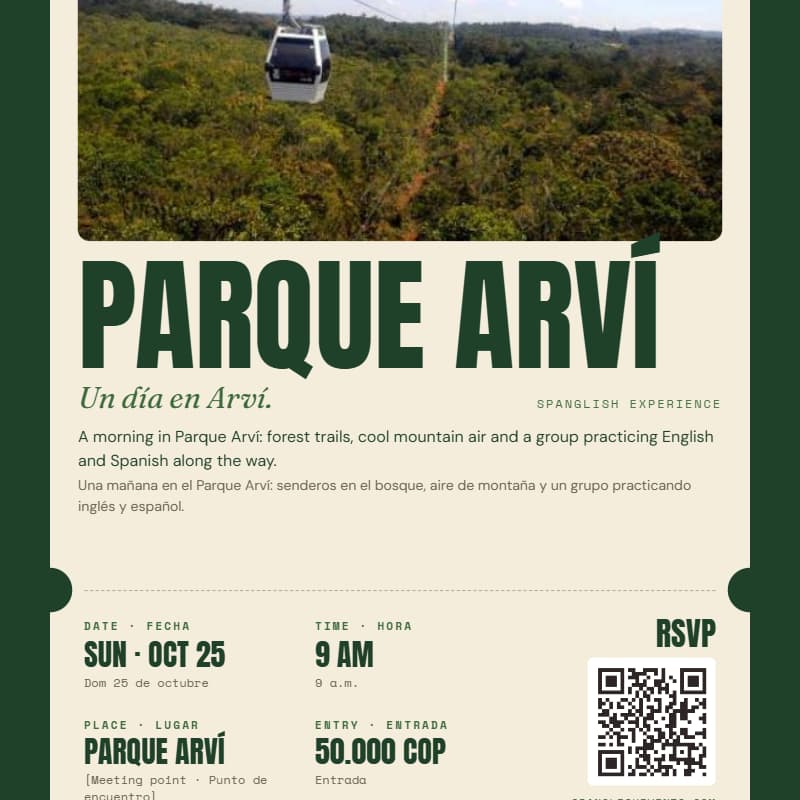 Cover Image for Spanglish Parque Arvi Experience