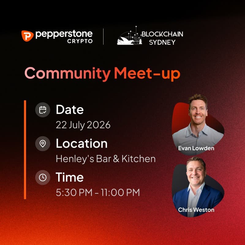Cover Image for Pepperstone Crypto x Blockchain Sydney — RSVP to claim Bitcoin Airdrop