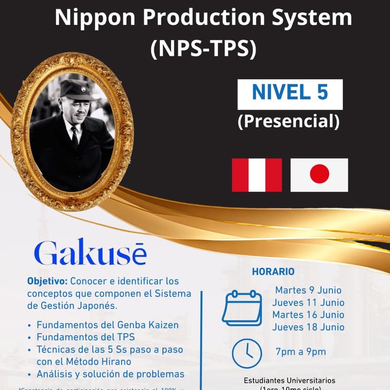 Cover Image for Sistema de Producción Japonés - Curso Certificación Internacional (NPS - TPS)