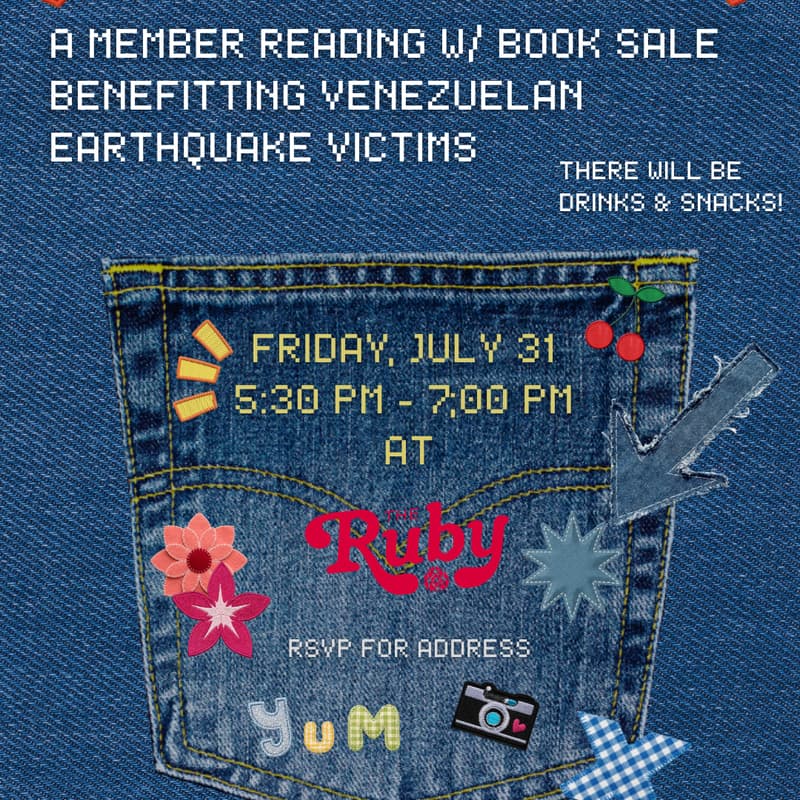 Cover Image for ❤️🔥🎤 Directed by Desire: A Ruby Member Reading, Book Sale, & Happy Hour Fundraiser! 📚🇻🇪
