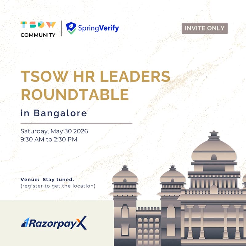 Cover Image for TSOW HR Leaders Roundtable in Bangalore