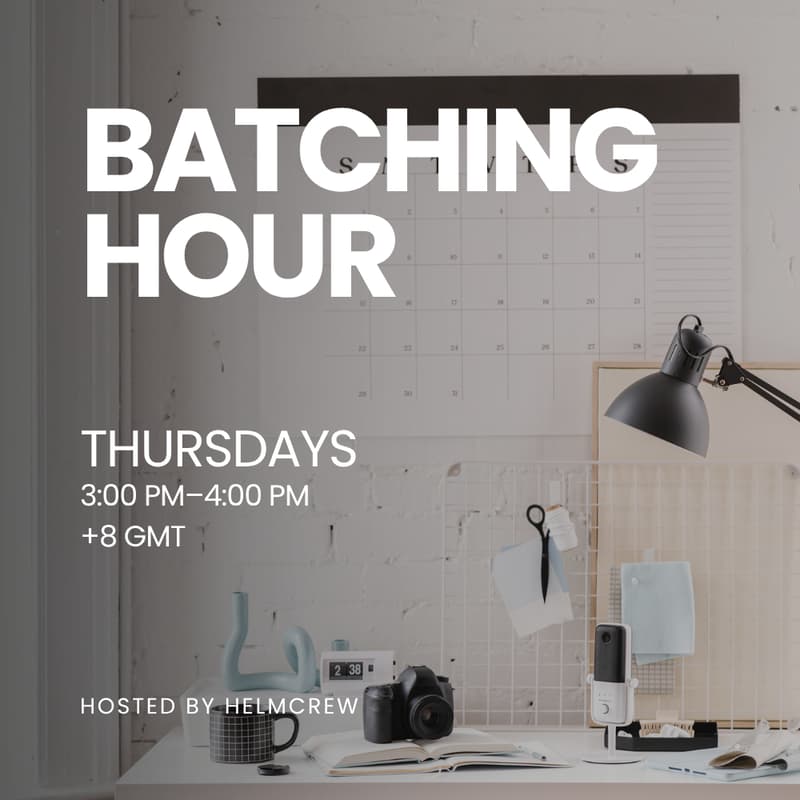 Cover Image for Batching Hour: A free weekly co-working session for founders