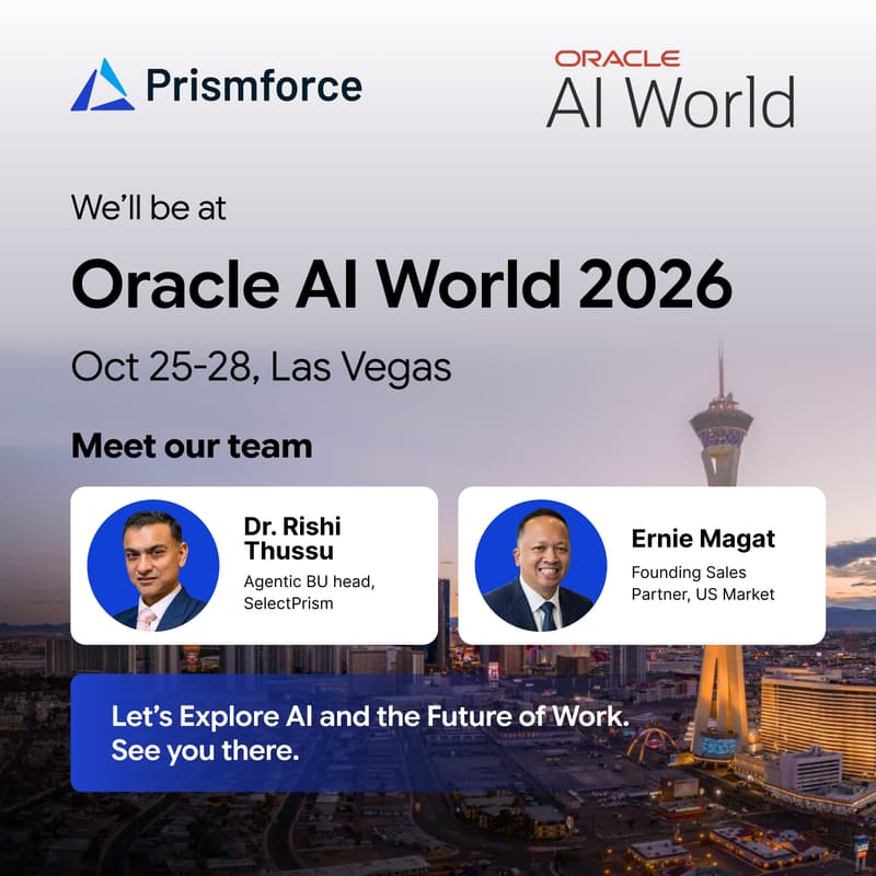 Cover Image for Meet the Prismforce Team at Oracle AI World 2026 — Las Vegas