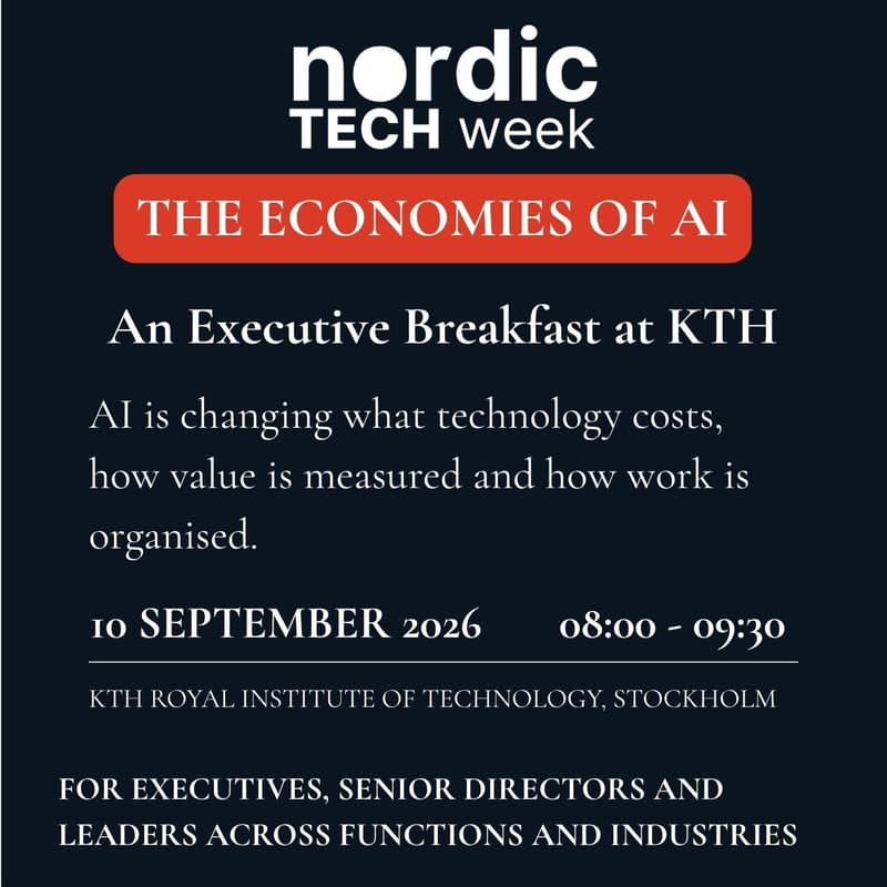 Cover Image for The Economies of AI: An Executive Breakfast at KTH. In collaboration with LadyBug E, FemHire & KTH