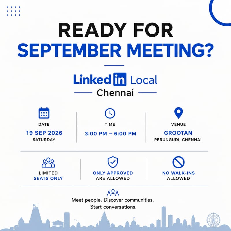 Cover Image for LinkedIn Local Chennai - September Edition