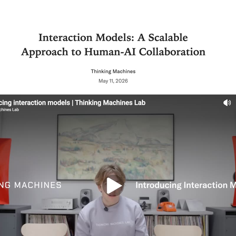 Cover Image for Frontier Tower AI Paper Reading Club - Week 16 - Interaction Models