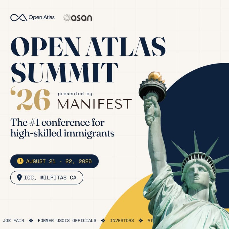 Cover Image for Open Atlas Summit 2026: The #1 Conference for High-Skilled Immigrants (Presented By Manifest)