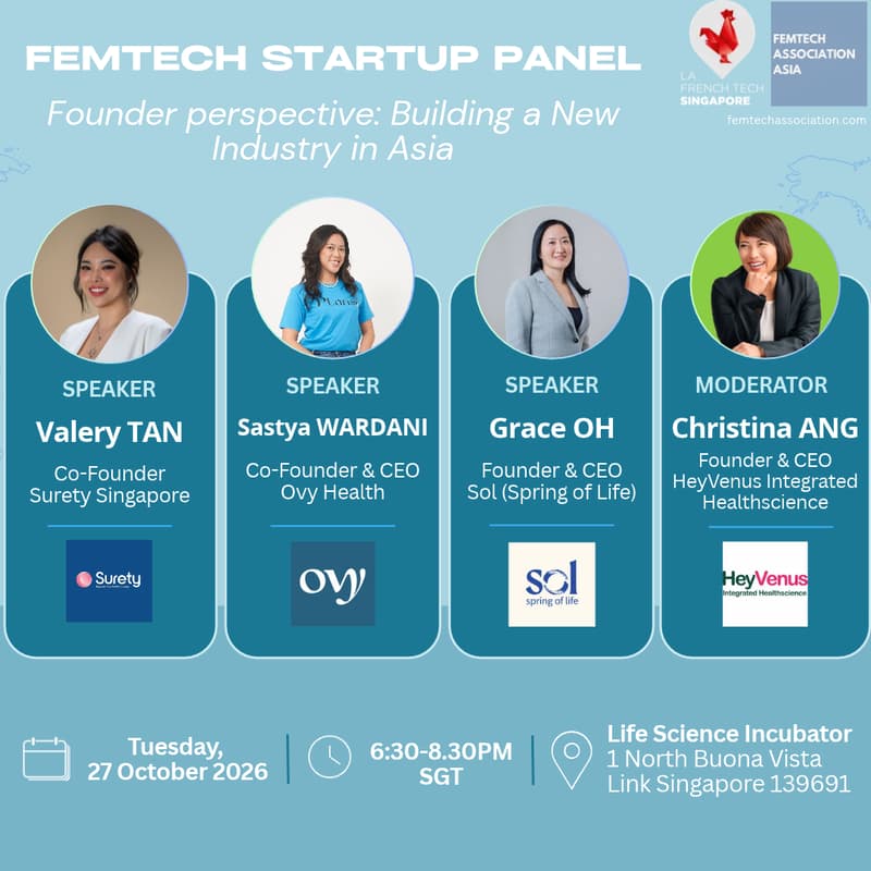 Cover Image for FemTech Association Asia x La FrenchTech Singapore - Panel discussion