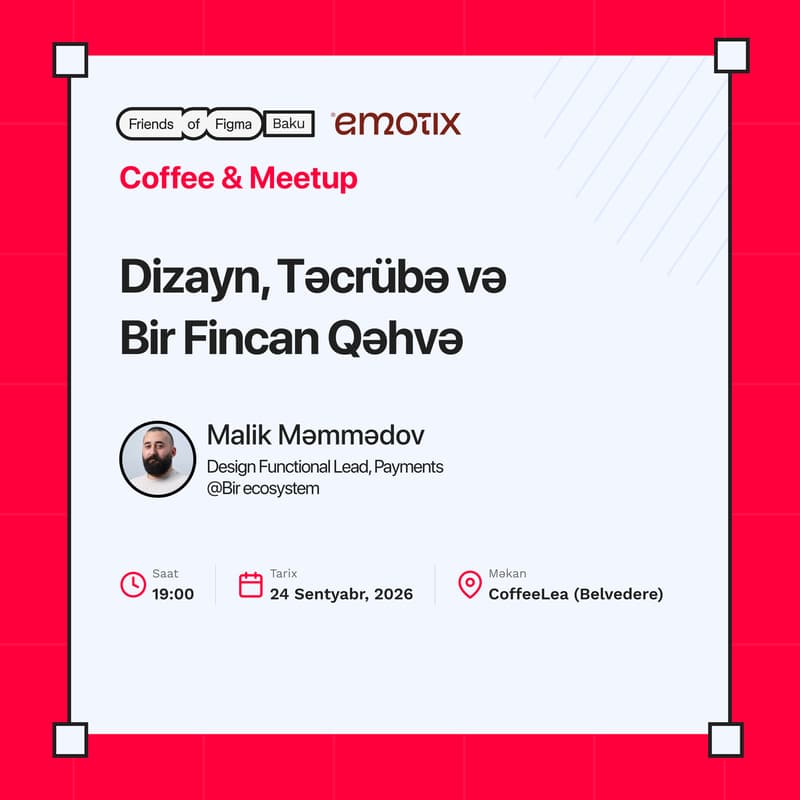 Cover Image for #5 CoffeeMeet w/ Malik Mammadli -Dizayn,Təcrübə və Bir Fincan Qəhvə