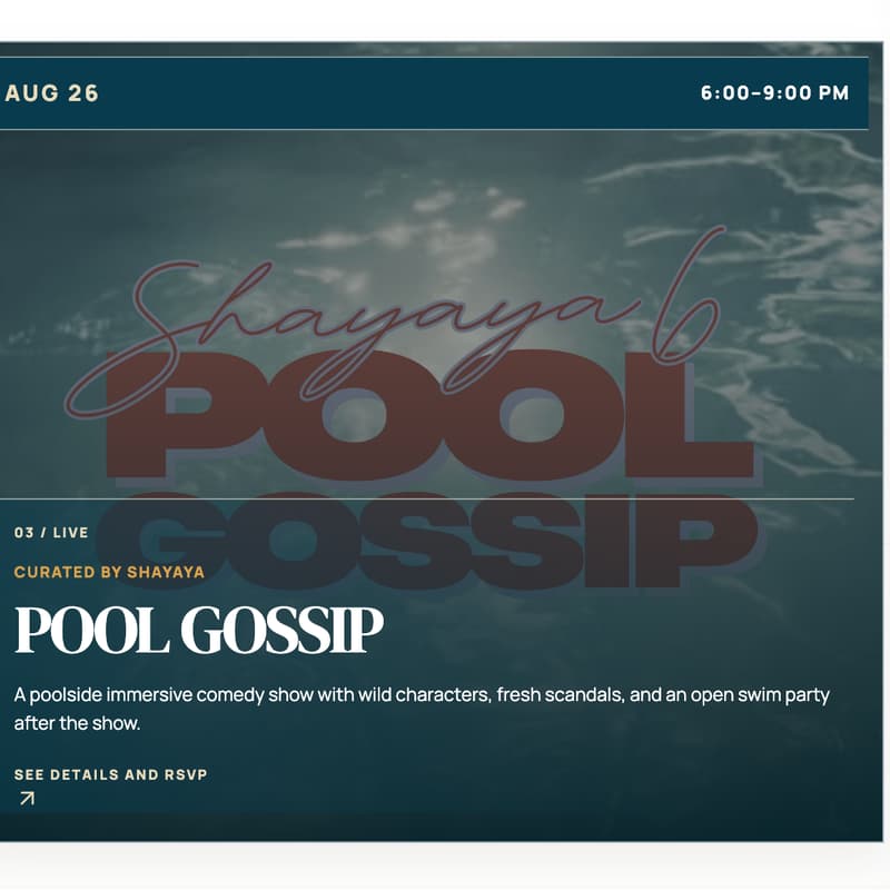 Cover Image for POOL GOSSIP COMEDY SHOW