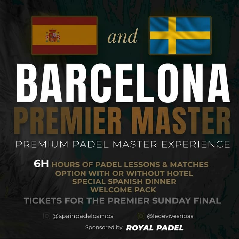 Cover Image for Järfälla Padel Barcelona 2026 Premier Master Finals Camp, 11,12,13 December with FEDE VIVES ACADEMY