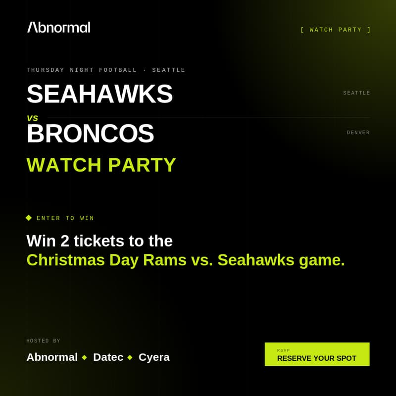 Cover Image for Abnormal AI x Datec x Cyera Seahawks Watch Party and Raffle