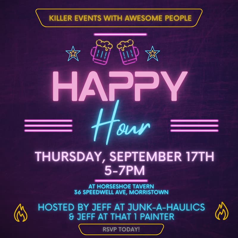 Cover Image for Happy Hour in Morristown (Hosted by Junk-A-Haulics & That 1 Painter)