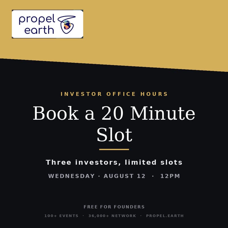 Cover Image for Propel Investor Office Hours · Book a 20 Minute Slot