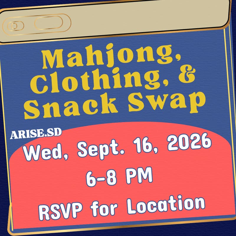 Cover Image for ARISE.SD - Mahjong Night Market w/ Clothing and Snack Swap