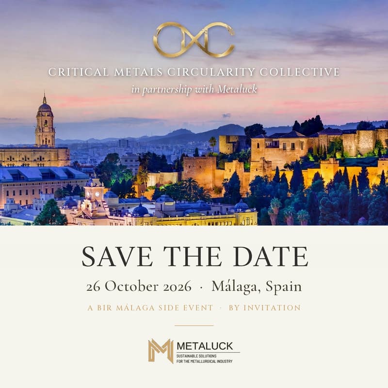 Cover Image for Critical Metals Circularity Collective, Dinner, in Partnership with Metaluck - BIR Málaga - Atico 15th floor AC Hotel Málaga Palacio