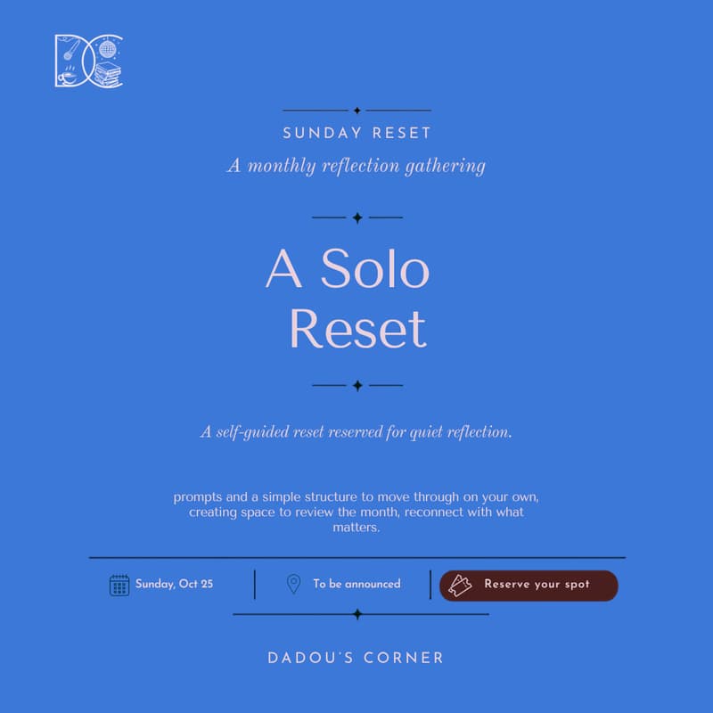 Cover Image for Sunday Reset: A Solo Reset