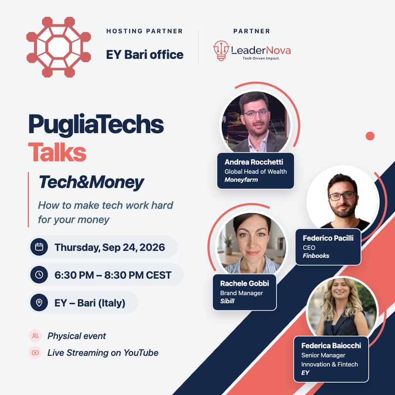 Cover Image for PugliaTechs Talks - September 2026 - Tech&Money