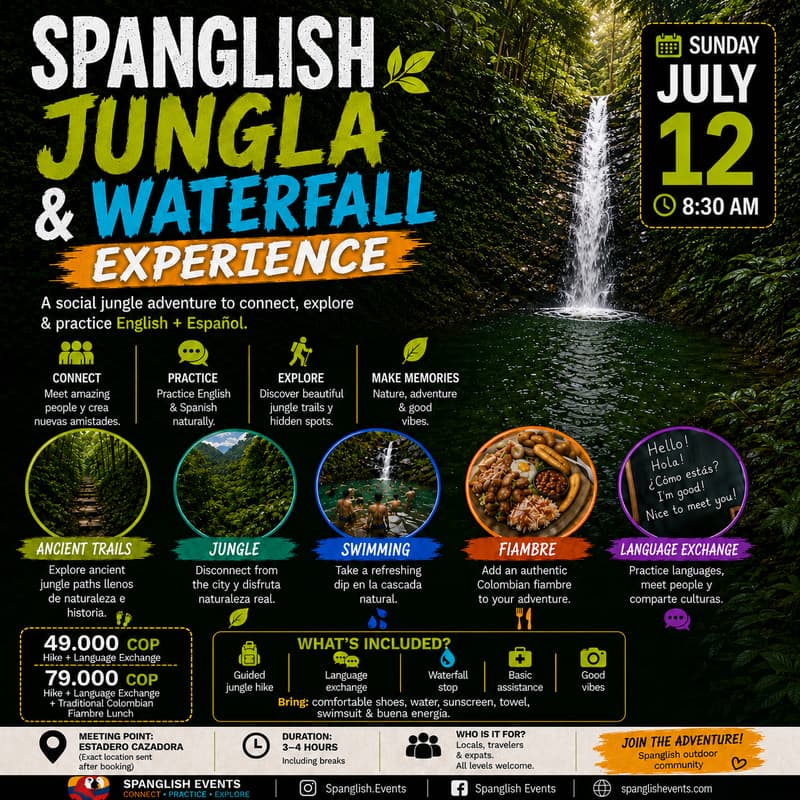 Cover Image for 🌿💦 SPANGLISH JUNGLA & WATERFALL EXPERIENCE 💦🌿