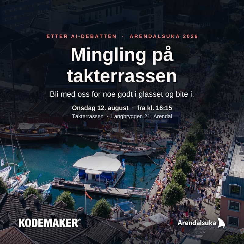 Cover Image for Mingling på takterrassen etter AI-debatten | Kodemaker