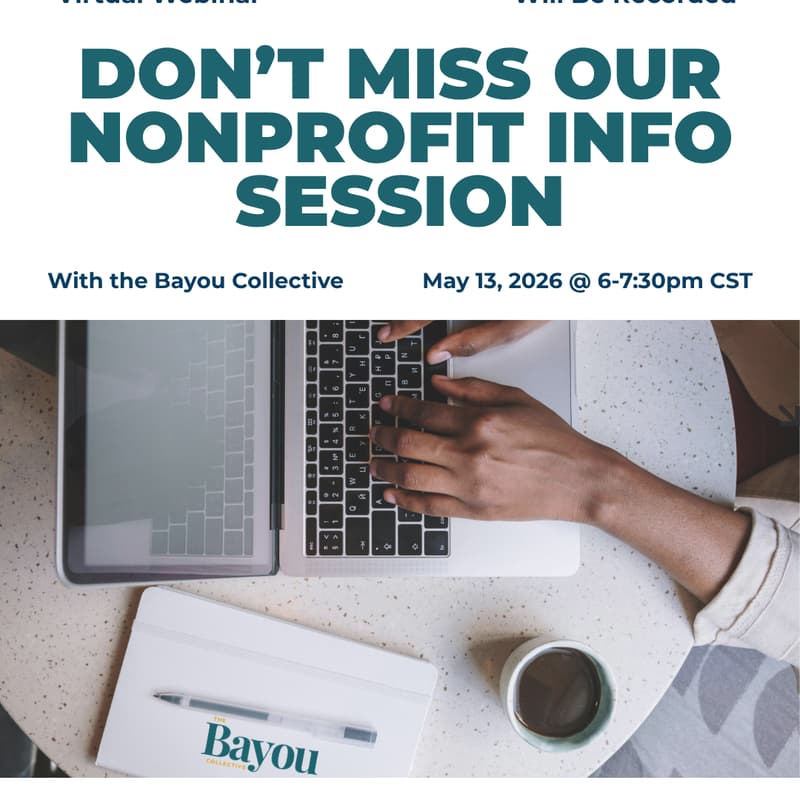 Cover Image for Nonprofit Info Session for The Bayou Collective