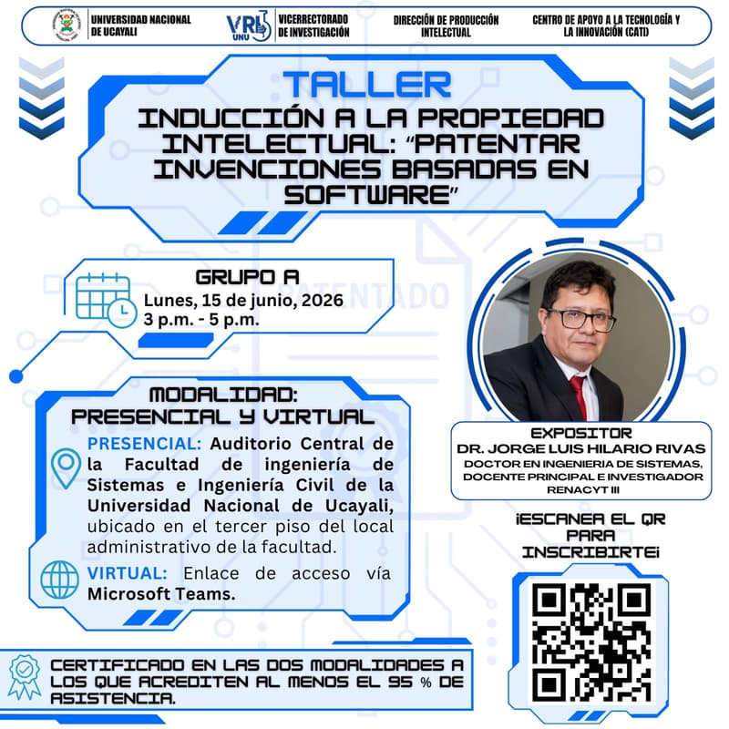 Cover Image for Taller: Inducción a la Propiedad Intelectual: “Patentar Invenciones Basadas en Software”