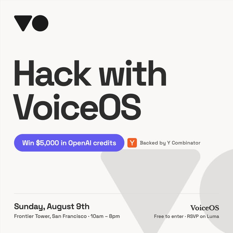 Cover Image for 👾 Hack with VoiceOS | $5k in OpenAI Credits