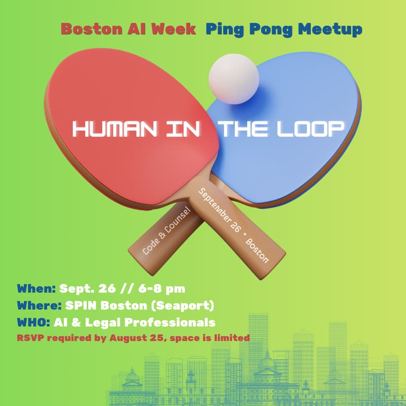 Cover Image for Code + Counsel's Human-in-the-Loop Ping Pong Meetup