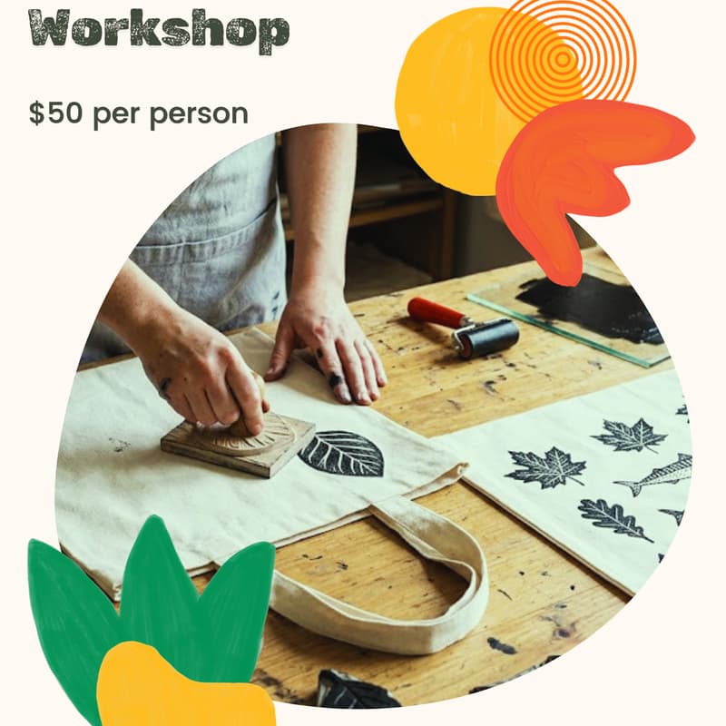 Cover Image for Block Printing on Tote Bag Workshop