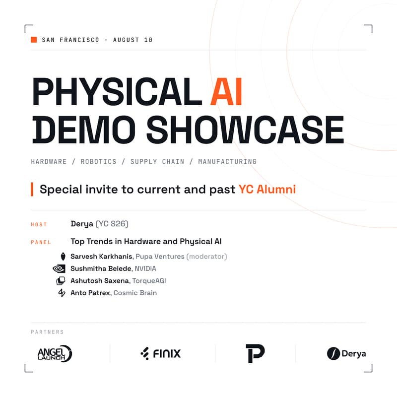 Cover Image for Physical AI Demo Showcase: Hardware/ Physical AI/ Robotics/ Supply Chain/ Manufacturing