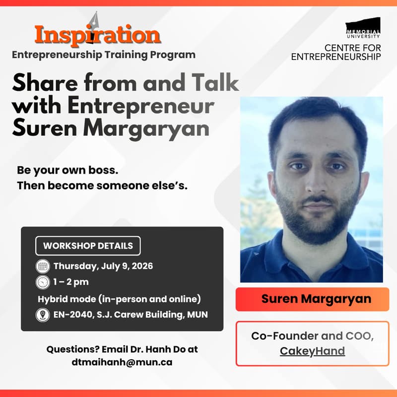 Cover Image for ETP Summer: Share from and Talk with Entrepreneur Suren Margaryan