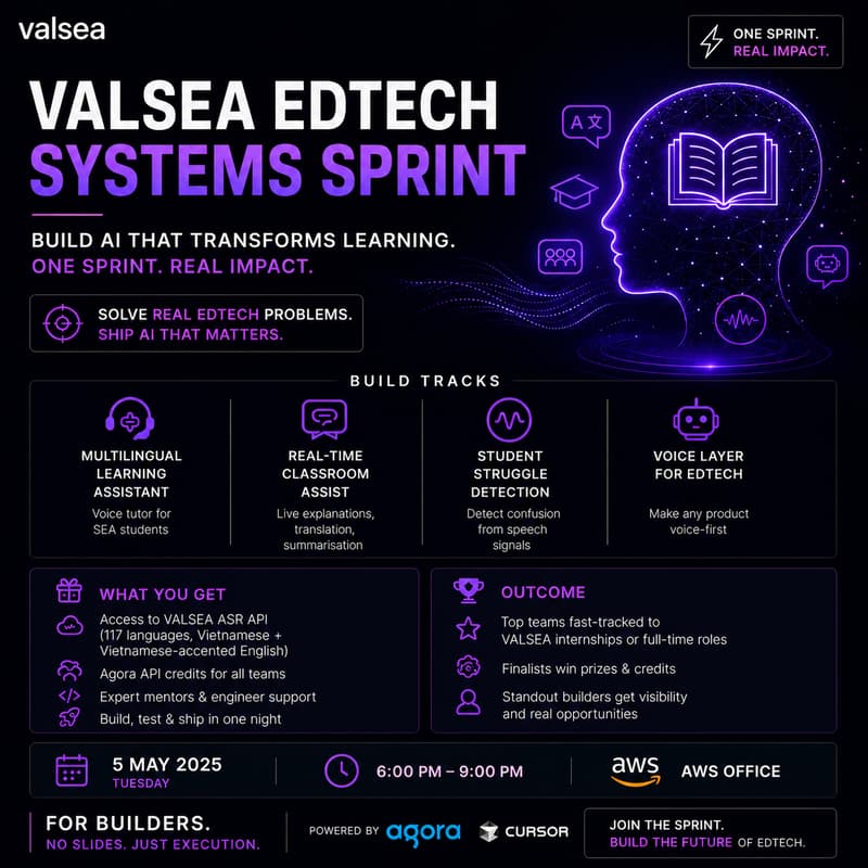Cover Image for VALSEA EdTech Systems Sprint (AWS Ho Chi Minh)