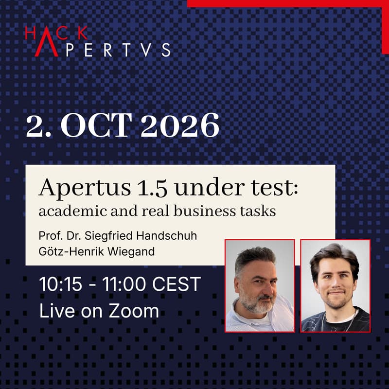Cover Image for «Hack Apertus» - Apertus 1.5 under test: academic and real business tasks