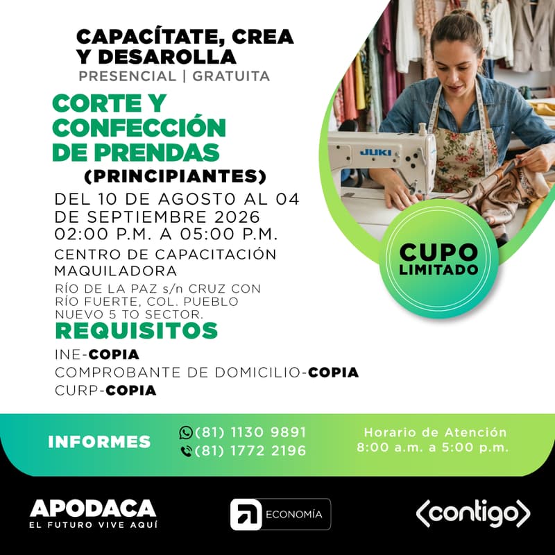 Cover Image for CURSO DE CORTE Y CONFECCIÓN DE PRENDAS (PRINCIPIANTES) (PRESENCIAL)
