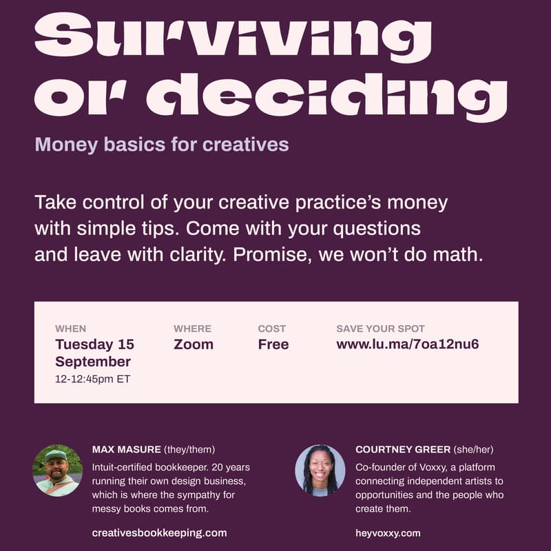 Cover Image for Surviving or Deciding: Money Basics for Creatives
