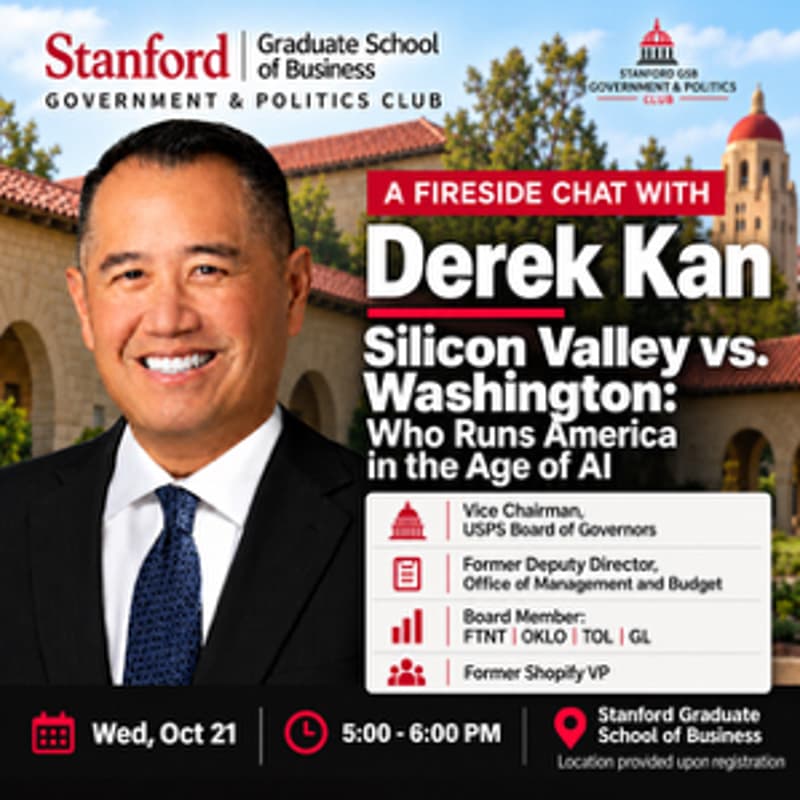 Cover Image for A Fireside Chat with Derek Kan: Silicon Valley vs. DC, who runs America in the Age of AI?