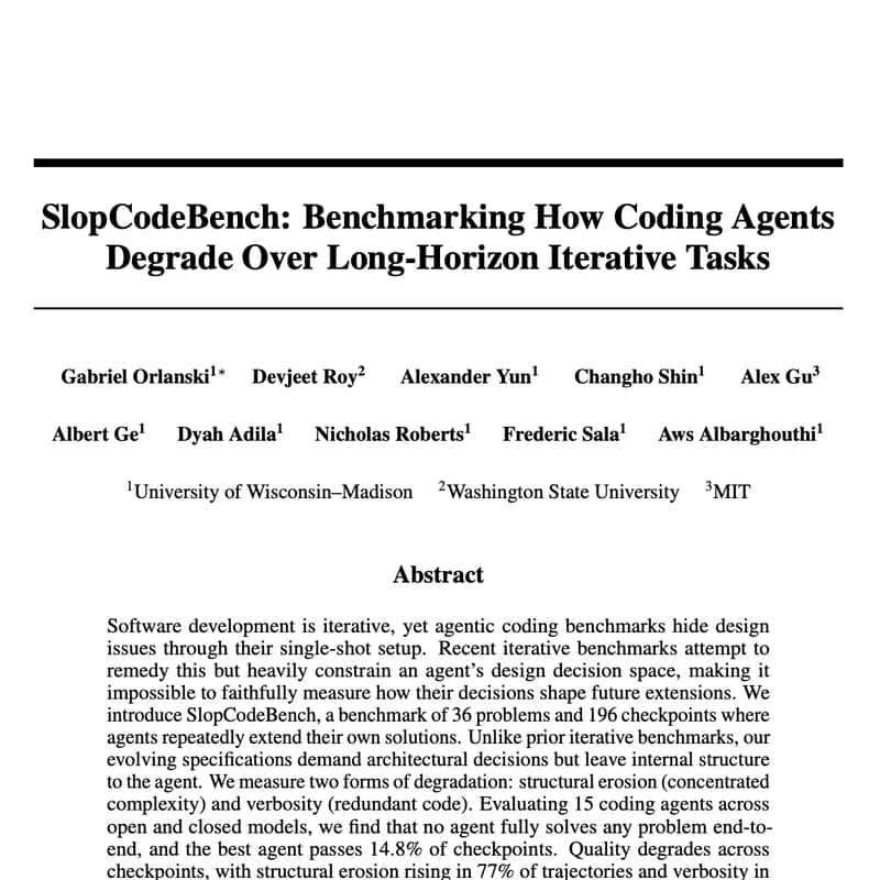 Cover Image for Learning Layer Paper Reading Club - Week 33 - SlopCodeBench