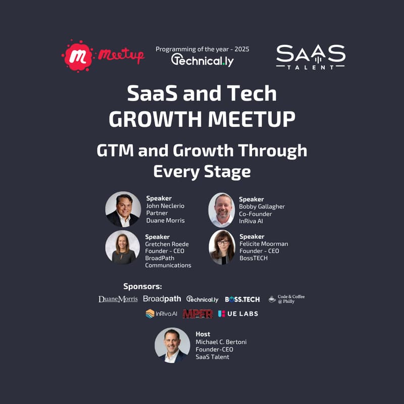 Cover Image for SaaS & Tech GROWTH Meetup - GTM and Growth Through Every Stage: Lessons, Strategies & Real Stories from Tech Leaders