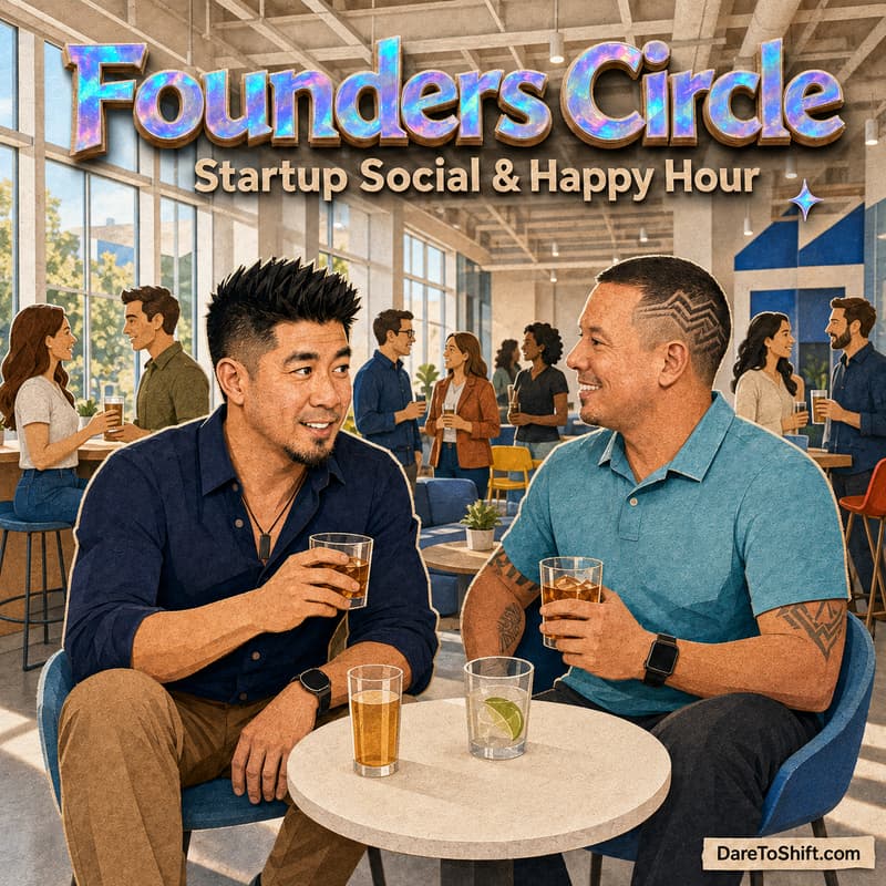 Cover Image for Founders Circle | Startup Social & Happy Hour w/ Robert & Sunny | DareToShift
