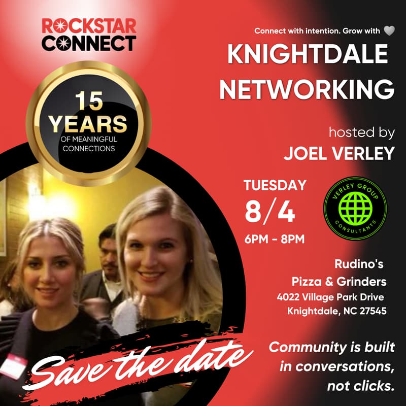 Cover Image for Free Knightdale Networking powered by Rockstar Connect (August)